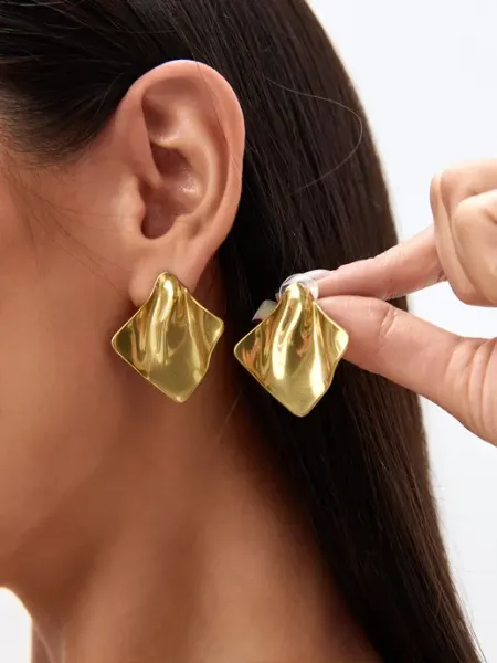 Beauty in details Серьги бижутерия крупные ромбы