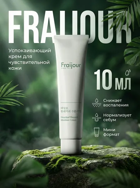 Fraijour Успокаивающий крем для чувствительной кожи 10мл Heartleaf Blemish Moisture Cream
