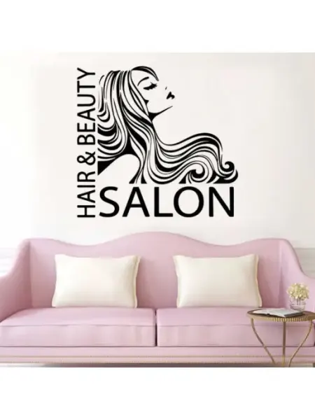Наклейки за Копейки Наклейка на стену для декора интерьерная HAIR & BEAUTY SALON