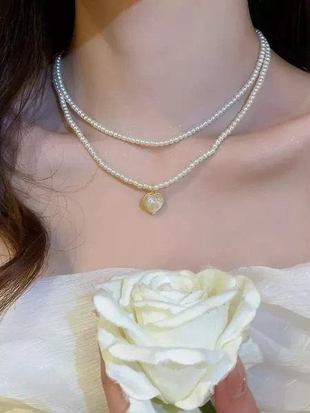Beauty week Бусы жемчуг на шею бижутерия с кулоном