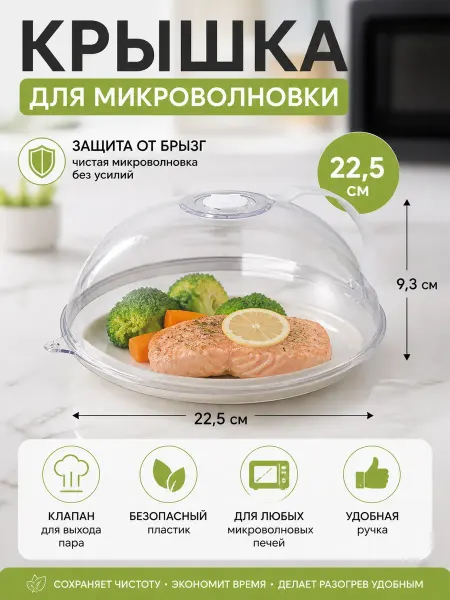 BEAUTYAI Крышка для микроволновки защитная с клапаном