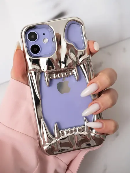 Чехол-накладка О'Кейси, для iPhone 12, серебристый, защита камеры, стильный дизайн