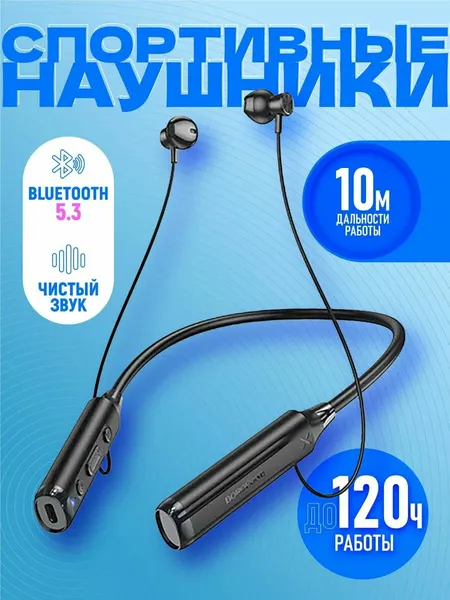 Наушники беспроводные BOROFONE BE64 Perfect, bluetooth V5.3, TF card, 120Hr (Черный)