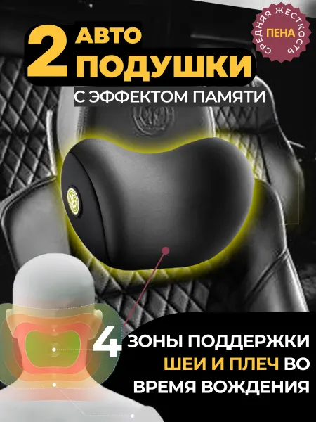 Lemon Bo 2шт Автомобильные подголовники для шеи с эффектом памяти