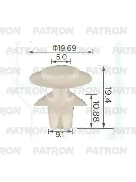 PATRON Клипса пластмассовая, 10 шт для Ниссан P372350