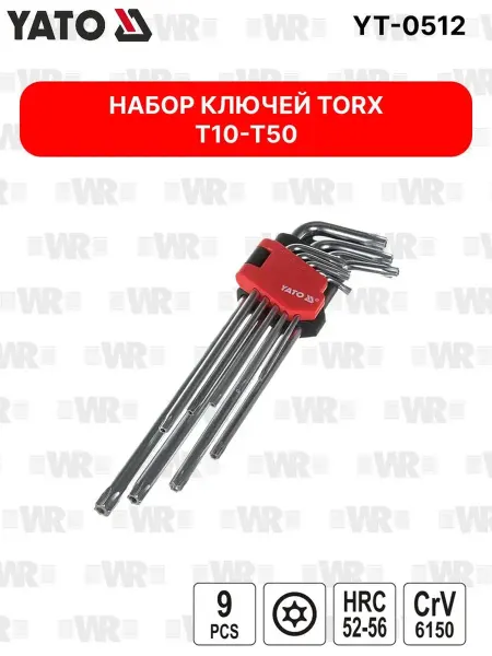 Yato Набор шестигранных ключей Г-образные 9 шт