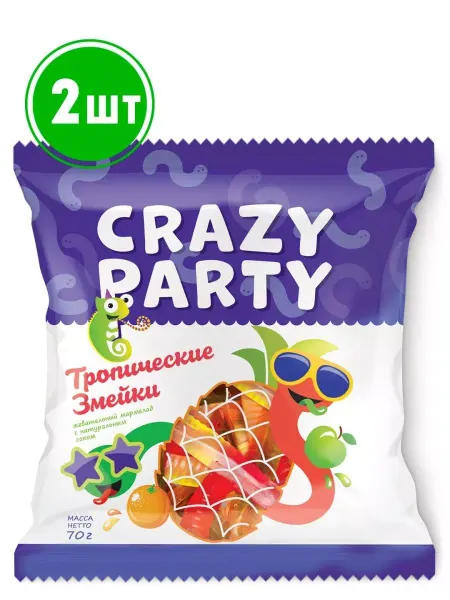 Bee lab Мармелад жевательный фигурный Тропические змейки 70 гр. 2шт