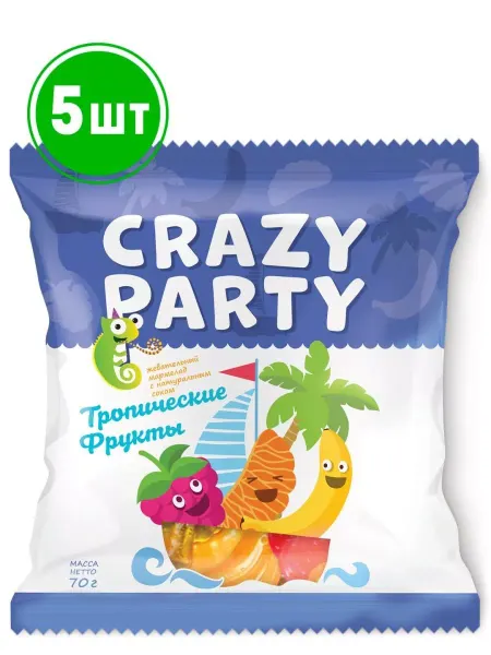 Bee lab Мармелад жевательный фигурный "Тропические фрукты" 70 гр.5шт