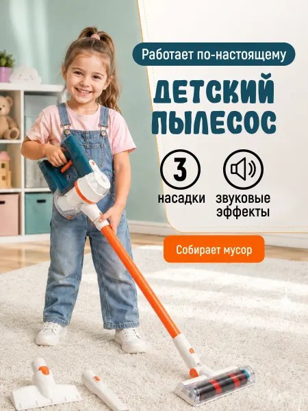 WONDER BEE Детский вертикальный игрушечный пылесос как настоящий