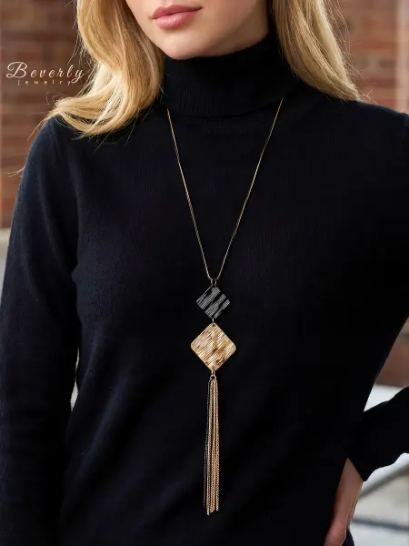 Beverly jewelry Подвеска на шею длинная бижутерия под золото