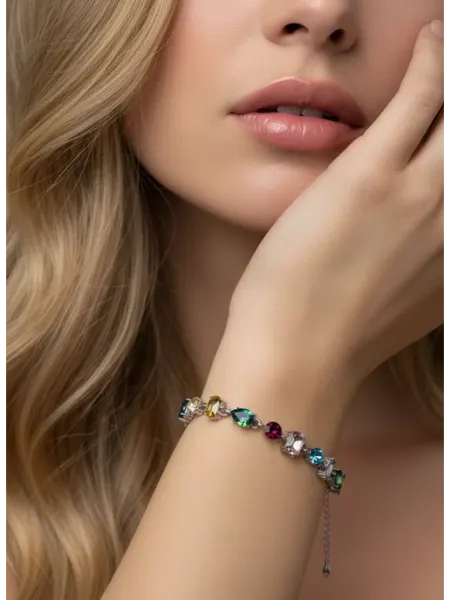 Bracelle Браслет с разноцветными камнями в стиле Swarovski