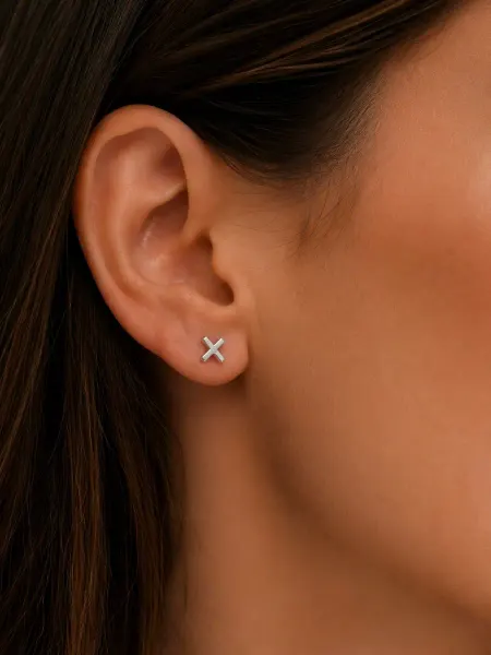Milano Jewelry Серьги гвоздики маленькие крестики