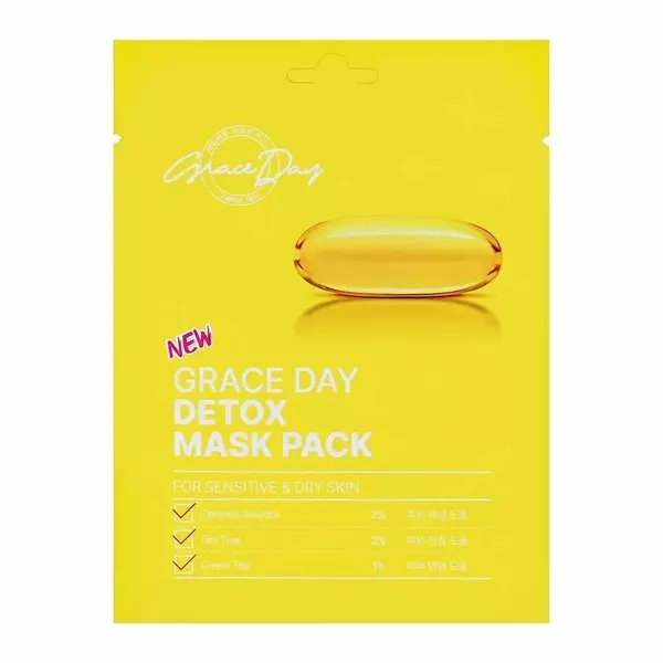 Grace Day Тканевая маска-детокс с центеллой азиатской 27 г Detox Mask Pack