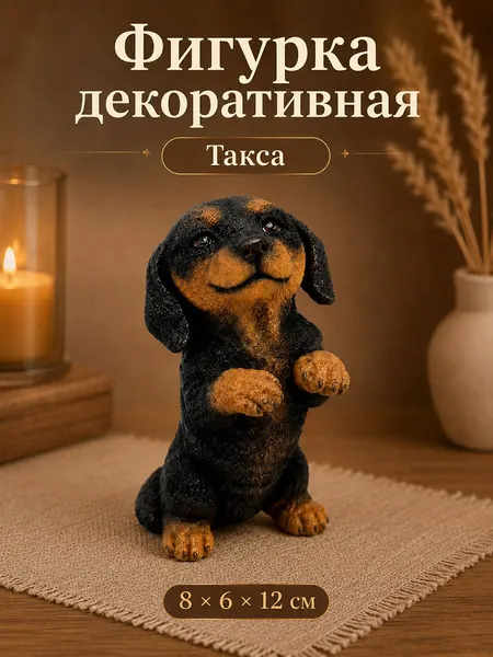 Фигурка декоративная 8х6,5х12 см Elan Gallery "Такса", полизерин