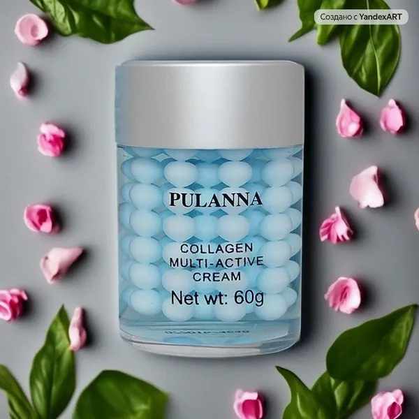 Антивозрастной крем для лица с коллагеном и эластином PULANNA 60г