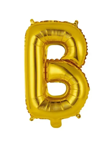 Весёлая затея Надувная буква В 35см Gold