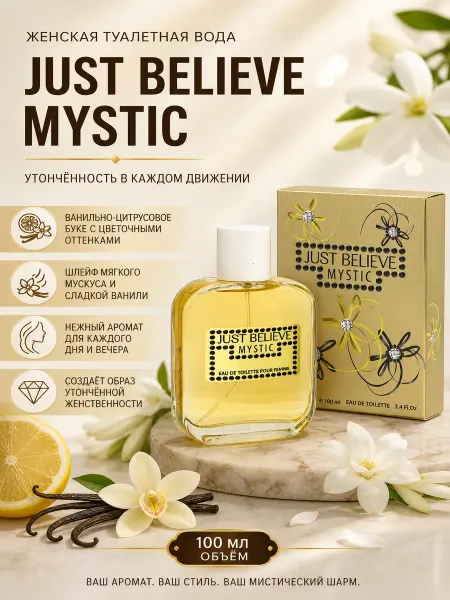 Festiva Туалетная вода для женщин Just Believe MYSTIC 100 мл