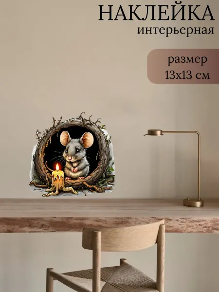Sticker_Seller178 Мышка в норке со свечей