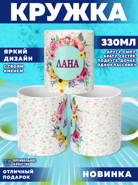 Фотосувениры Кружка с именем Лана