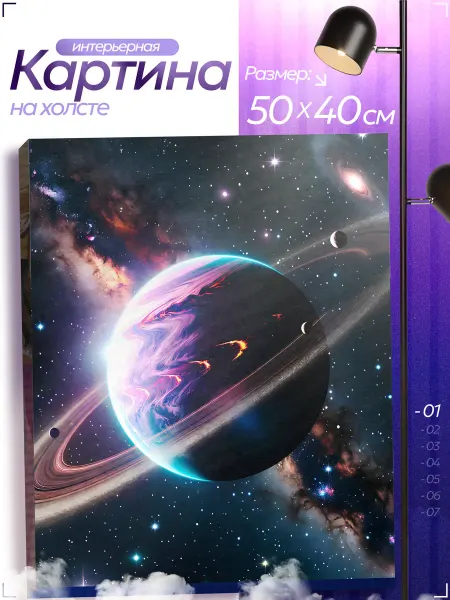 100картин Картина на стену для интерьера планета космос