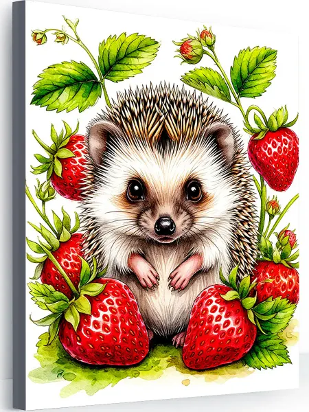Art-Hobby-Market Картина на стену для интерьера ёжик и клубника 40x50