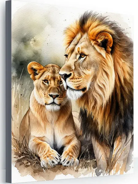 Art-Hobby-Market Картина на стену для интерьера львы 40x50
