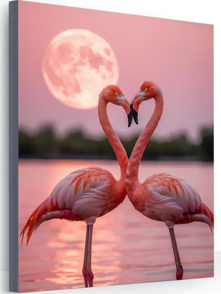 Art-Hobby-Market Картина на стену для интерьера фламинго и озеро 40x50