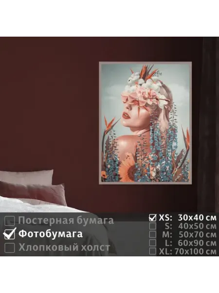 ПолиЦентр Постер на фотобумаге Девушка Цветок, 30х40 см