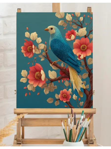 Art on Canvas Красивая птичка Картина по номерам на холсте 40х50 см