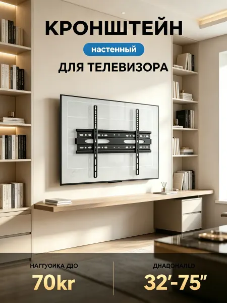 BiSmart Кронштейн для телевизора фиксированный, усиленный