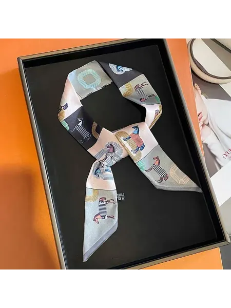 LUXE BELT Твилли платок шелковый двусторонний лента для сумки и волос