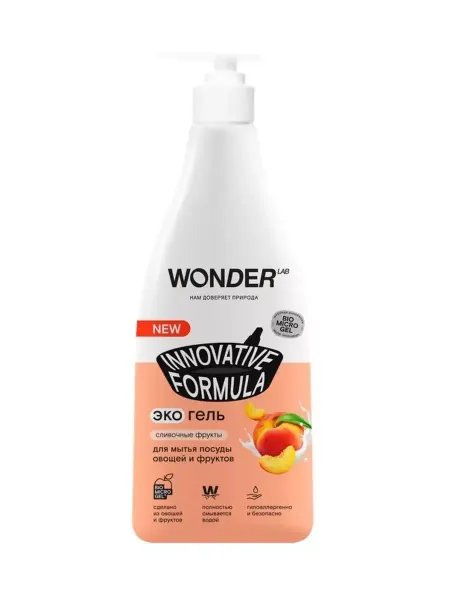 Wonder Lab Эко-гель для мытья посуды сливочные фрукты 550 мл