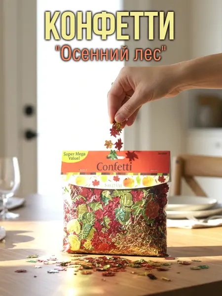Весёлая затея Осенние листья для декора конфетти