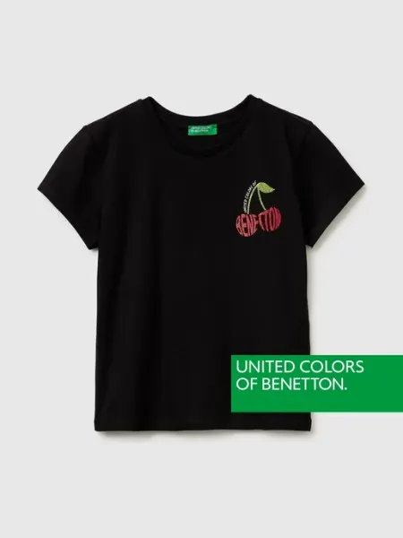 United Colors of Benetton Футболка с глиттер принтом
