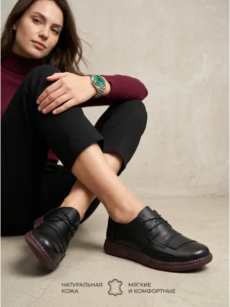 Beon Wear Полуботинки на низком каблуке туфли натуральная кожа