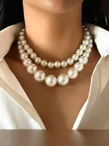 BeOneDesire бусы женские двойные с искусственным жемчугом