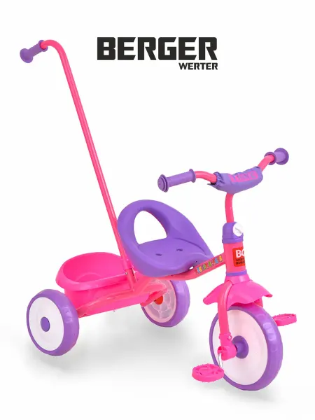 WERTER BERGER Велосипед трехколесный детский с ручкой-толкателем