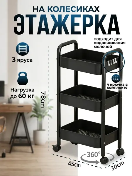 STRONG металлические стеллажи Стеллаж металличский на колесиках в ванную 3