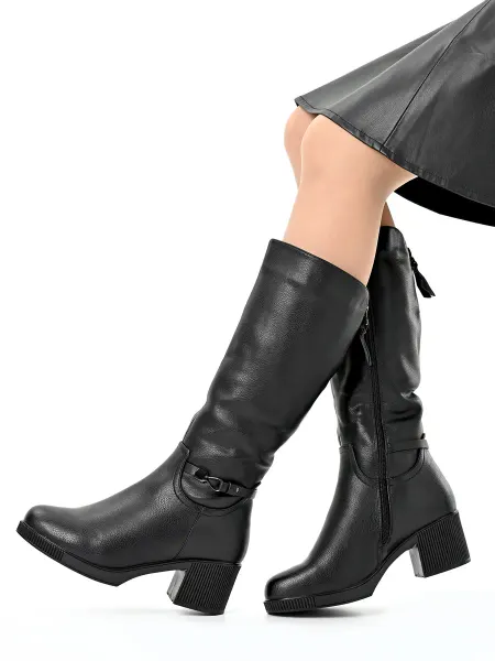 BESMODA SHOES Сапоги с мехом зимние кожаные высокие