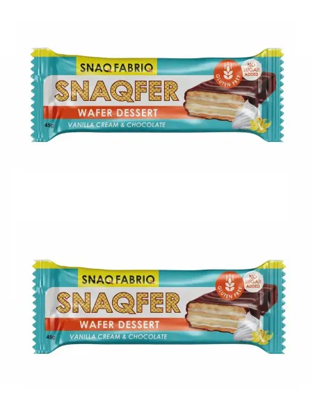 SNAQ FABRIQ Вафельный батончик с ванильным кремом и шоколадом, 2 шт*45 г