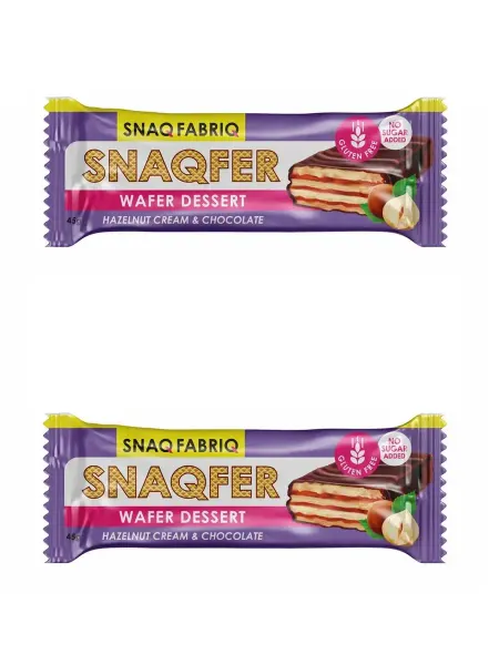 SNAQ FABRIQ Вафельный батончик с фундучным кремом и шоколадом, 2 шт*45 г