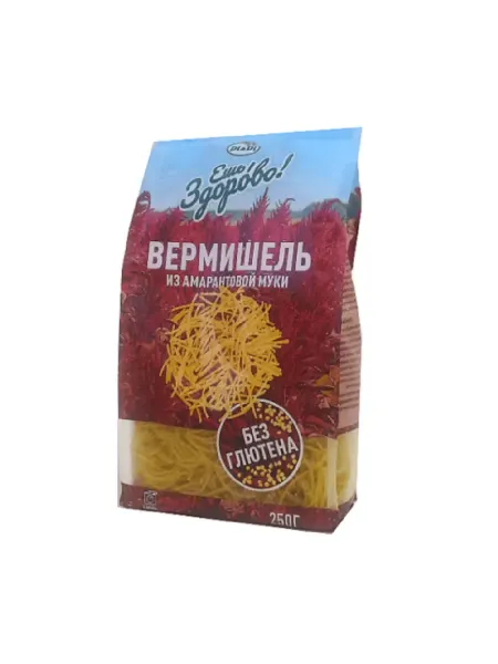 Ешь Здорово Макаронные изделия амарантовые Вермишель, 250 гр
