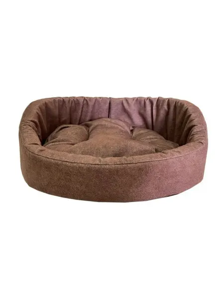 HomePet Лежак-диванчик Leather №1, мокка, 43х38х15см