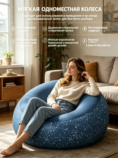 Bestway Надувной синий диван уличный