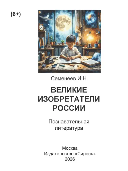 Книга шрифтом Брайля Великие изобретатели России И.Семенеев