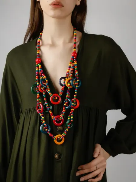 Beverly jewelry Бусы деревянные крупные