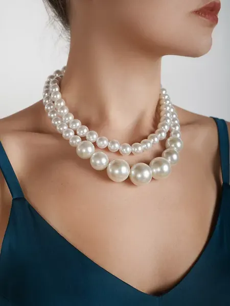 Beverly jewelry Колье жемчуг бижутерия бусы крупные