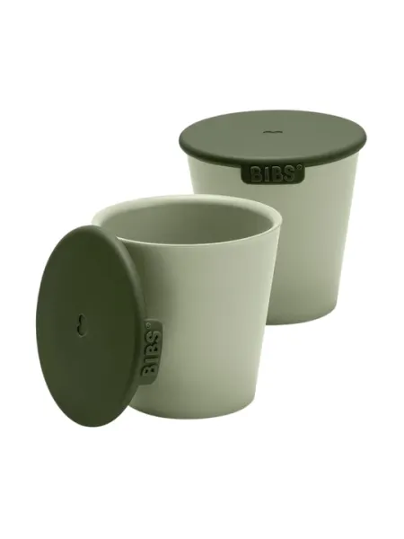 BIBS Набор детских стаканов с крышкой Cup Set, 2 шт., разные цвета