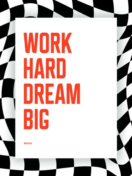 NIPPON PRINTS Мотивационный постер WORK HARD DREAM BIG
