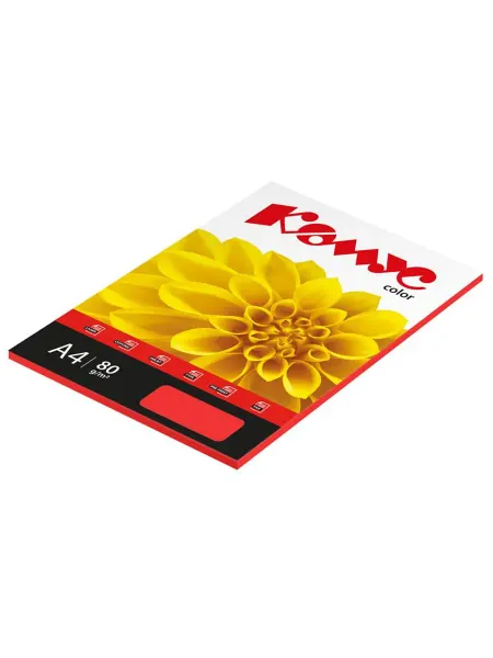 Комус Бумага цветная красный интенсив 80г, А4, 50 л